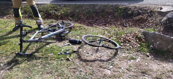 Accidente de un ciclista en Álava el viernes.