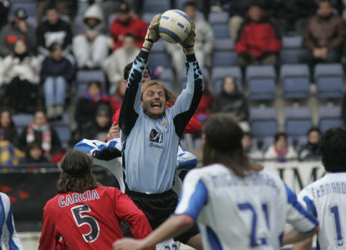 Francesc Arnau, en un partido ante Osasuna con el Málaga en 2005.