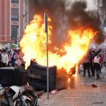 Imagen de los altercados de esta tarde en Bilbao.