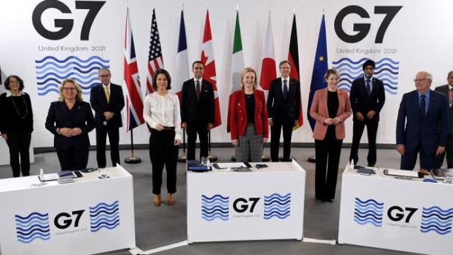 Participantes en la reunión del G7 en Liverpool