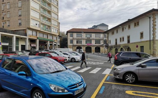 Vista del parking rotatorio de Galdakao en La Cruz.