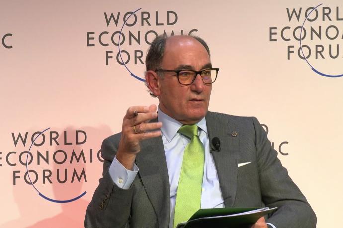 El presidente de Iberdrola, Ignacio Sánchez Galán, en el Foro Económico Mundial de Davos.