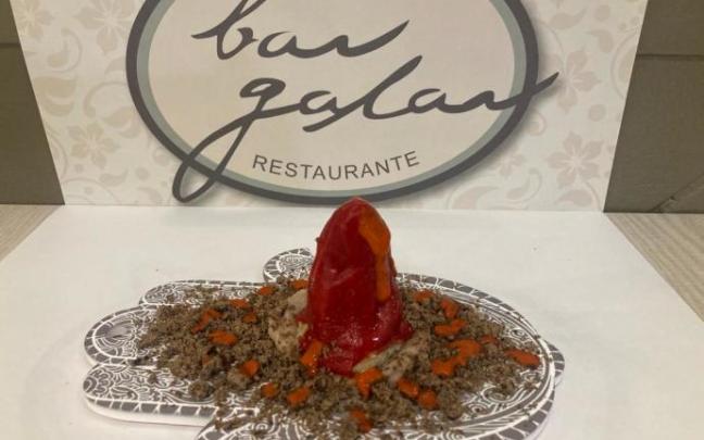 El pintxo 'Volcán Galar'. El pintxo 'Volcán Galar'.