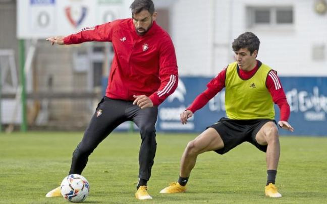 Enric Gallego y Manu Sánchez, durante un entrenamiento de la pasada temporada.
