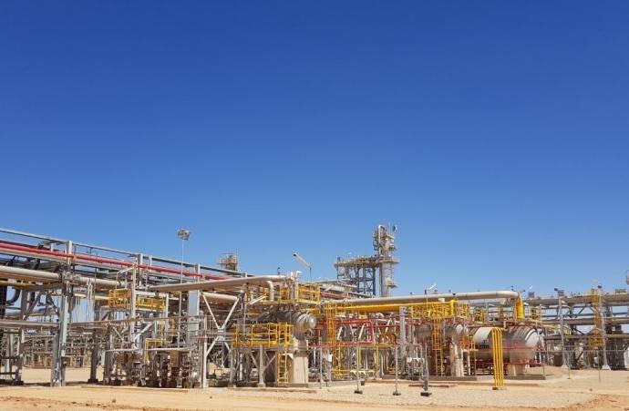 Campo de gas en Argelia.