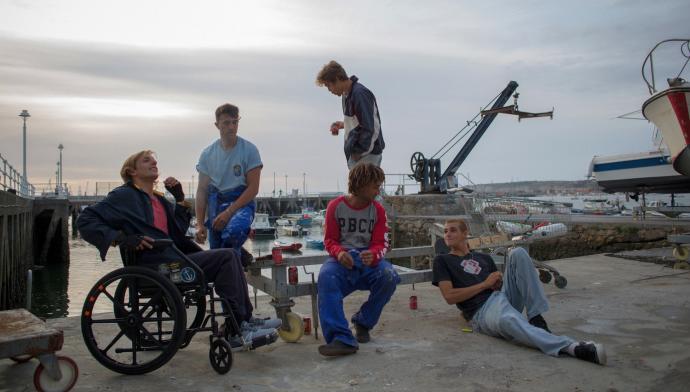 Un momento del rodaje de la película, que también fue grabada en Getxo.