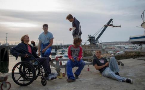 Un momento del rodaje de la película, que también fue grabada en Getxo.