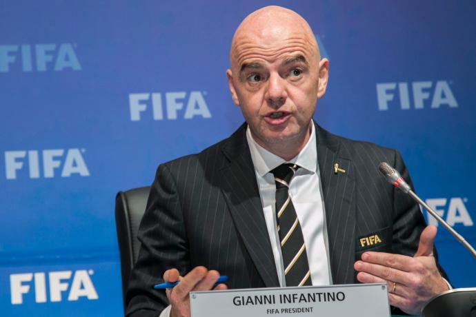 Gianni Infantino, presidente de la FIFA, durante una comparecencia.