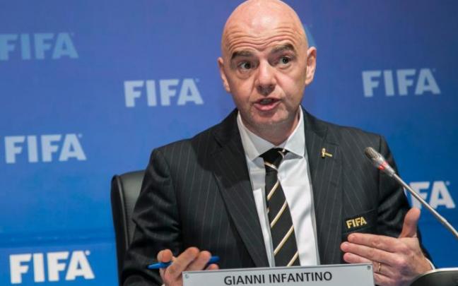 Gianni Infantino, presidente de la FIFA, durante una comparecencia.