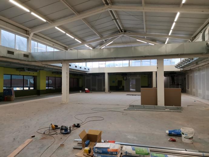 Aspecto actual del futuro gimnasio de 600 metros cuadrados del Paco Yoldi.