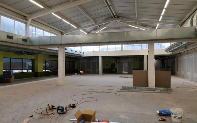 Aspecto actual del futuro gimnasio de 600 metros cuadrados del Paco Yoldi.