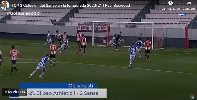 Sanse: los aficionados votan un gol de Olasagasti como el mejor del año