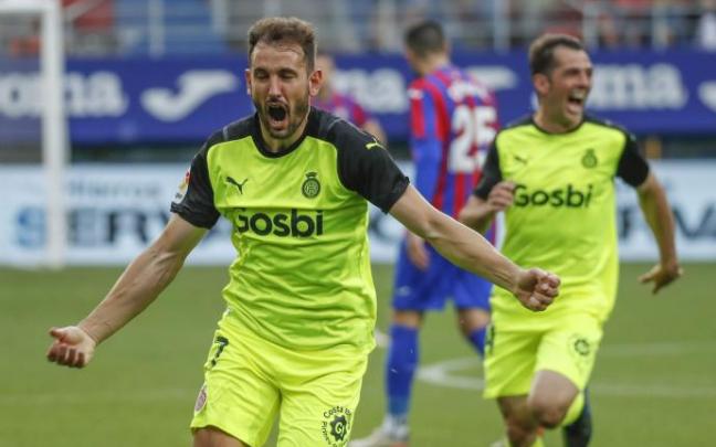 Stuani celebra el segundo gol del Girona.