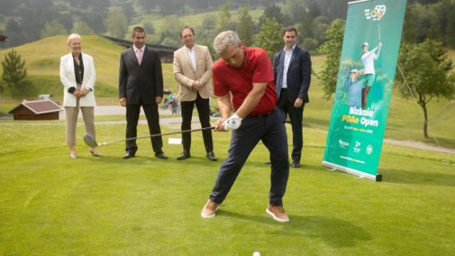 Durante la presentación en el Meaztegi Golf. Durante la presentación en el Meaztegi Golf.