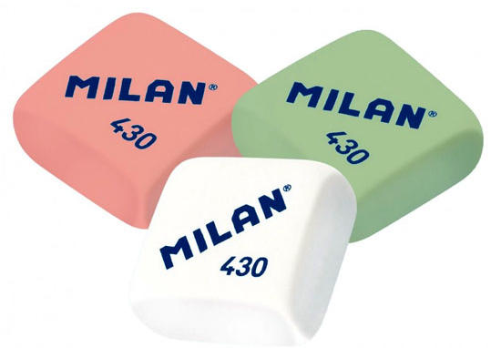 Las míticas gomas Milan 430 en sus clásicos colores.
