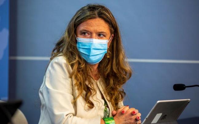 Gotzone Sagardui durante una rueda de prensa.