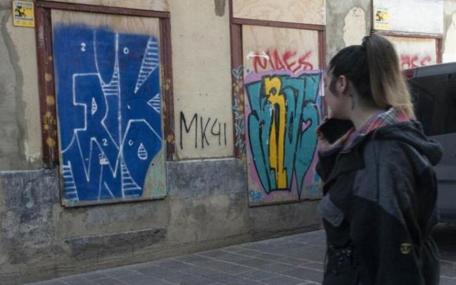 Pintada en una calle del Casco Medieval de Gasteiz.