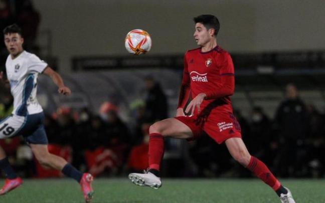 Jaume Grau, en el partido de Copa ante el San Agustín del Guadalix.