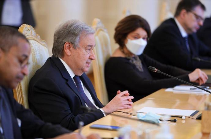 El secretario general de la ONU en el encuentro que ha mantenido en Moscú con Vladimir Putin