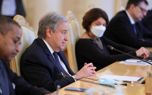 El secretario general de la ONU en el encuentro que ha mantenido en Moscú con Vladimir Putin