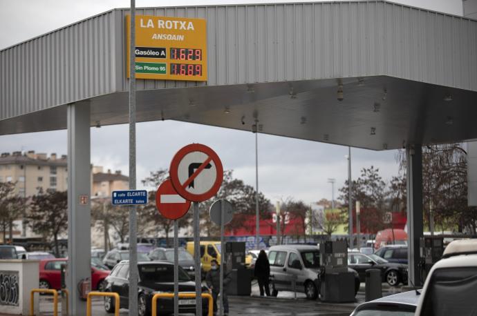 Panel de la gasolinera La Rotxa.