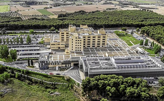 Vista panorámica de las instalaciones del Hospital Reina Sofía de Tudela. Foto: Cedida