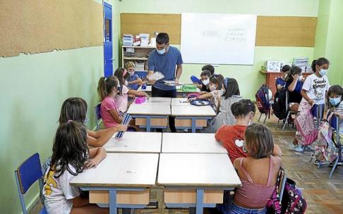 Ikasle batzuen artxiboko irudia, aste honetan eskolara itzuli ondoren. Argazkia: Iñaki Porto