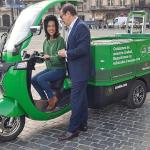 Uno de los motocarros que desde esta semana repartirán cerveza en las estrechas calles del Casco Viejo de Bilbao