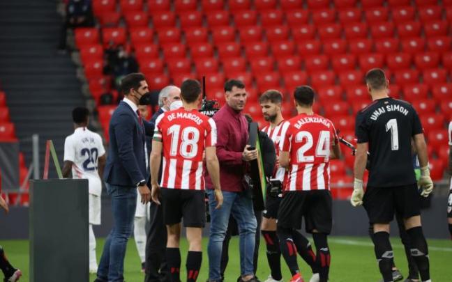 Iago Herrerín, en el acto de su despedida el domingo ante el Real Madrid Iago Herrerín, en el acto de su despedida el domingo ante el Real Madrid