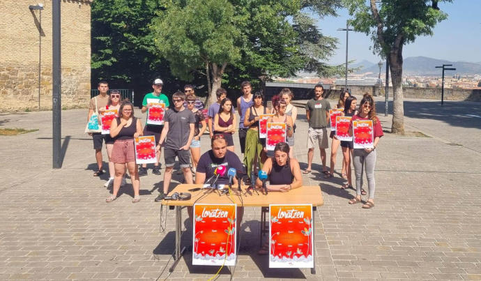 Rueda de prensa de Herri Sanferminak este miércoles en la Plaza de la O.