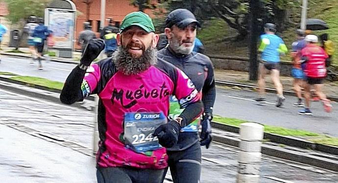 El zumarragarra Endika Altzelai, en el maratón de Donostia. Foto: N.G.