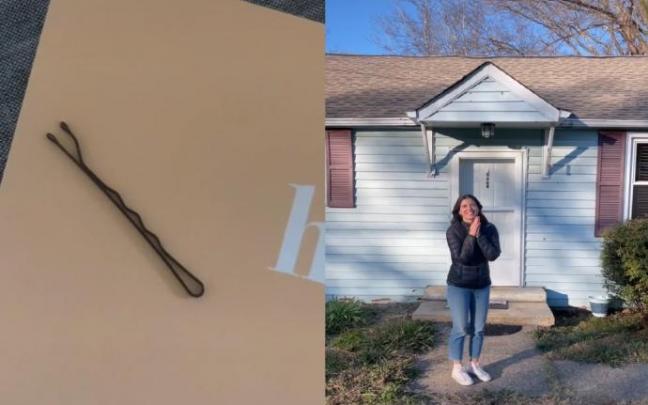 La horquilla con la que empezó y la casa que ha conseguido.