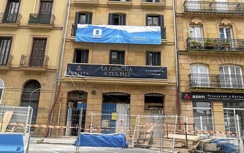 Obras en el edificio de la calle Zubieta 3, que comenzaron en 2019.