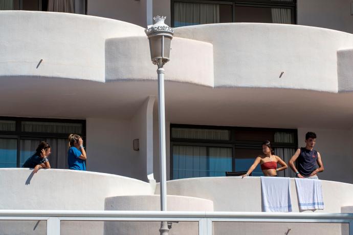 Vista del Hotel Palma Bellver, donde se alojan estudiantes que han tenido contacto con positivos.