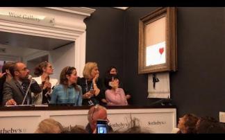 Banksy Shreds 'Girl with Balloon' Painting after Sotheby's Auction
