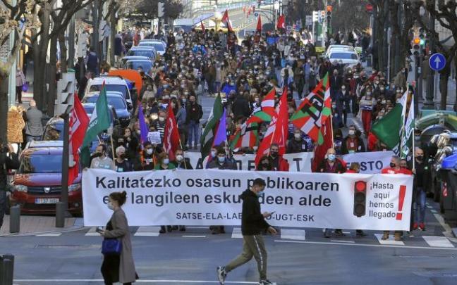 Protesta de los trabajadores de Osaketza. Protesta de los trabajadores de Osaketza.