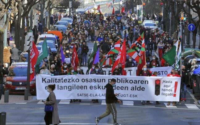 Protesta de los trabajadores de Osakidetza, en una imagen de archivo.