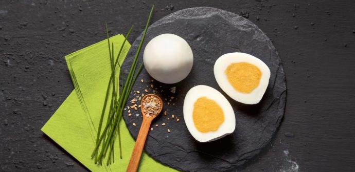 Presentación lista para consumir de los sucedáneo de huevos cocidos.