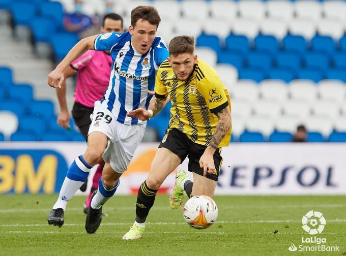 Iker Kortajarena, en e partido ante el Oviedo