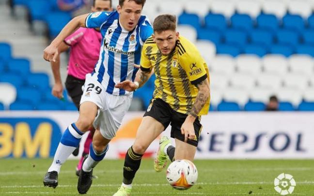 Iker Kortajarena, en e partido ante el Oviedo