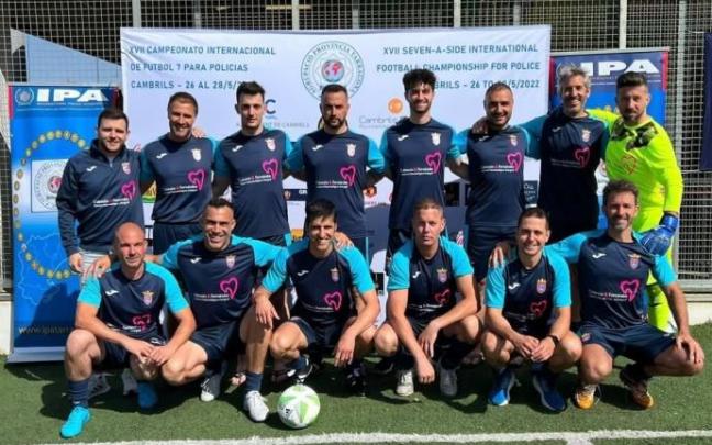 El equipo de Fútbol 7 de la Policía Municipal de Pamplona.