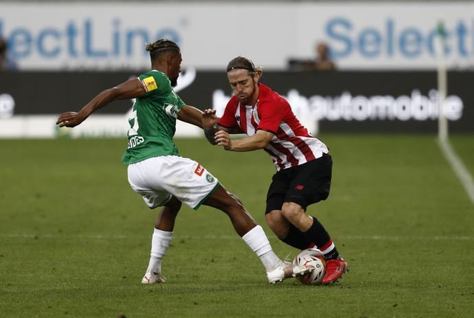 Iker Muniain, en un lance del juego del partido ante el St. Gallen.