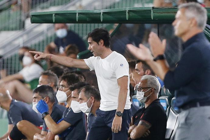 Marcelino García Toral, durante el partido ante el Elche.