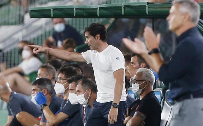 Marcelino García Toral, durante el partido ante el Elche.
