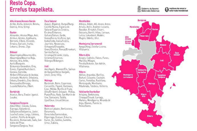 Mapa y listado de los participantes en el campeonato.