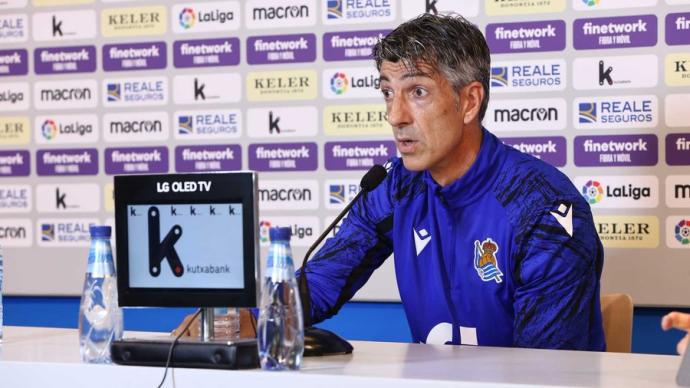 Imanol, en la rueda de prensa ofrecida en Zubieta.