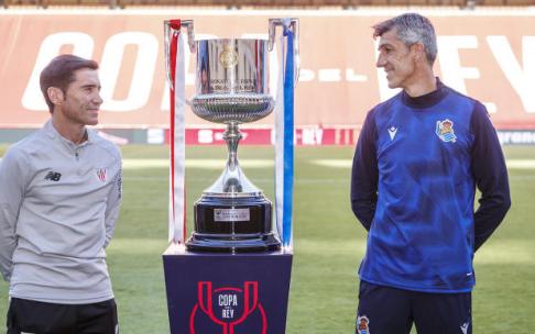 Marcelino e Imanol, en la víspera de la final de Copa.
