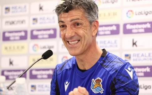 Imanol Alguacil, durante la rueda de prensa.