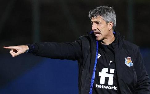 Imanol Alguacil, durante el entrenamiento de este viernes en Barcelona.
