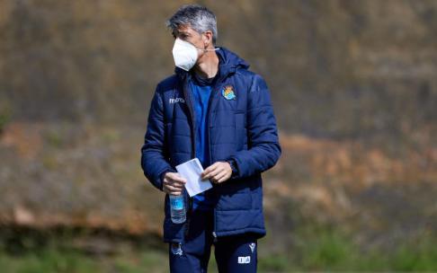 Imanol Alguacil, durante un entrenamiento esta semana.
